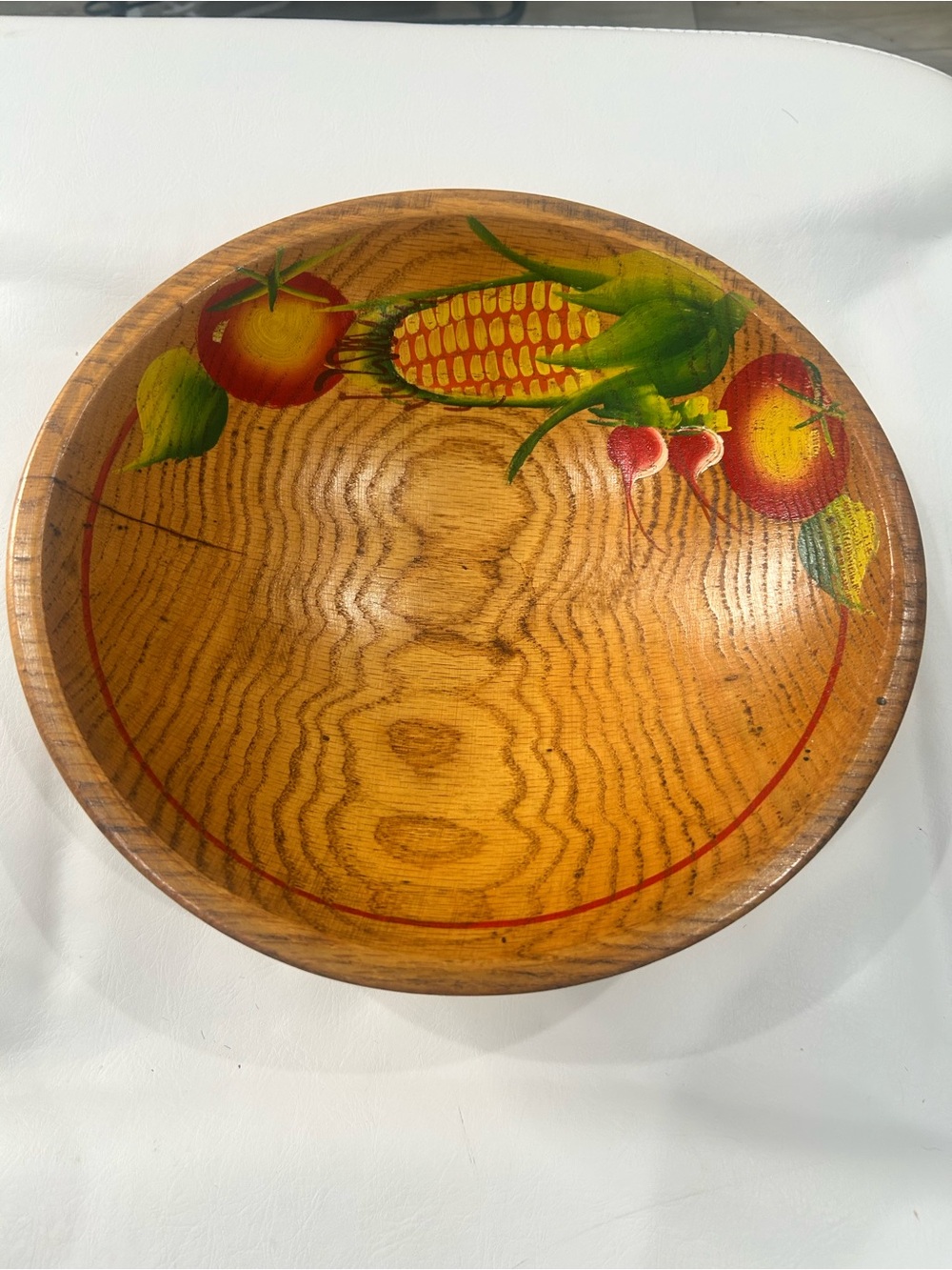 vintage turned wooden salad bowl